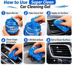 Reusable Car Cleaning Gel 3 Pack (Blue) – Universal Interior Dust Cleaner Putty for Car Air Vents, Dashboard, Cup Holders, Keyboard & Electronics, Car Detailing Slime(160g Each)