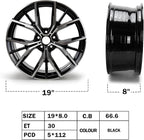 New 19'' x 8" Aluminum Alloy Wheel Rim Compatible with 2019 2020 2021 2022 2023 BMW 530i 530e 540i M550i, Factory Replacement Rim, Direct Fit, OEM Design Replacement Rim