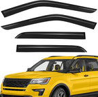 Extra Durable Window Deflectors Tape-On Window Visors Rain Guards Fit for Ford Explorer 2011-2019, Sun Visors, Wind Vent for Shades, Exterior Car Accessories - 4pcs. AG0040