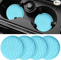 ME.FAN Car Coasters for Cup Holders [4 Pack] - 2.75In Silicone Auto Mug Mats - Universal Non-Slip Recessed Car Interior AccessoriesSky Blue