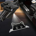 2PCS Peeking Black Cat Car Door Lights Projector, Magnetic Logo Projector Door Lights, Wireless LED Welcome Puddle Light, Black Cat Car Accessories, Cats Gifts for Women Men, Fit All Vehicles