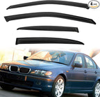 Rain Guards Compatible with 1999-2005 BMW E46 3-Series 4-Door Sedan 320 323 325 328 330 i xi Tape-On Side Window Visor Wind Deflector Vent Visors Car Accessories