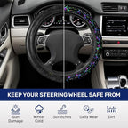 Neon Cat Steering Wheel Cover, Non Slip Polyester Car Wheel Protector for Car SUV Truck, Universal 15 Inch