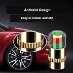 4Pcs Car Tire Pressure Monitor Valve Stem Caps Sensor Indicator 3 Color Eye Alert (Golden,2.2Bar 32PSI)
