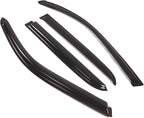 WD2-461 Dark Smoke 4 Pcs Set Window Visor (Outside Mount) Deflector Rain Guard Compatible with 2004-2006 Toyota Tundra Double Cab/Extended Cab