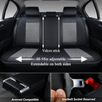 Coverado Leather Rear Seat Covers for Cars, Waterproof Back Seat Cover, Universal Automotive Seat Cushion Protector for Most Cars Trucks SUV (Black&Gray)
