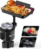 Car Cup Holder Tray, Cup Holder Expander Adapter for Car, 9.5” Detachable Car Food Tray Table for Eating, Road Trip Essentials Fits Yeti, Hydro Flask 16-46 oz