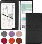 1Pack Car Registration and Insurance Holder,Car Document Holder for Cards License with Magnetic Shut,Vehicle Glove Box Car Organizer for Documents, Cards, License(Black)