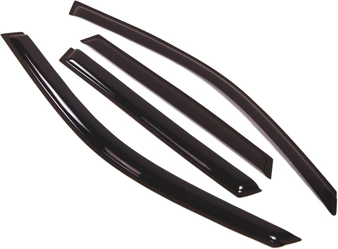 WD2-007 Dark Smoke 4 Pcs Set Window Visor (Outside Mount) Deflector Rain Guard Compatible with 2000-2006 BMW X5