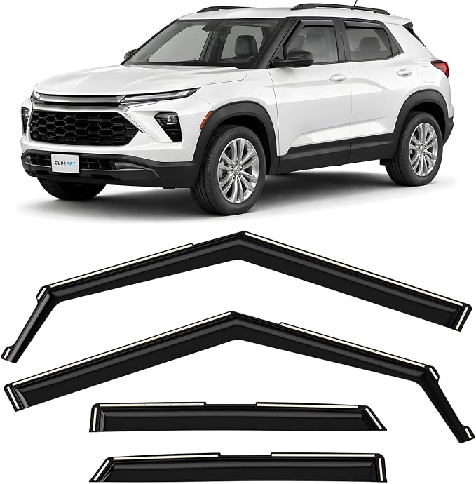 in-Channel Incredibly Durable Rain Guards for Chevrolet (Chevy) Trailblazer 2021-2026, Original Window Deflectors, Vent Window Visors, Vent Deflector, 4 pcs. - 621464