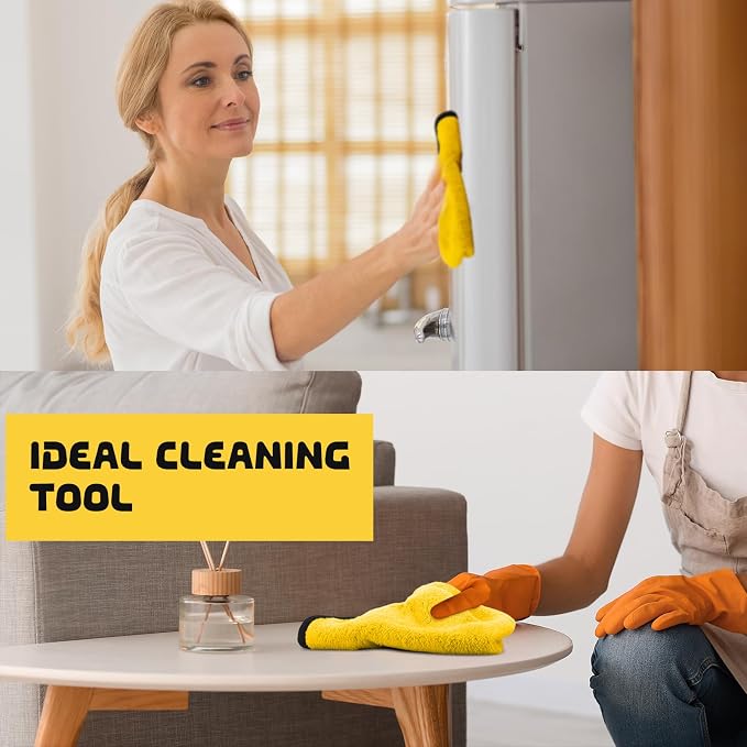 60 Pcs Yellow Microfiber Towels: 16"x16" Microfiber Drying Towels Bulk Micro Fiber Car Cleaning Cloth for Cars Drying Washing Polishing Cleaning Household Supplies