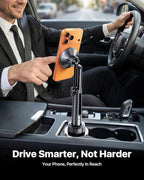 Upgraded Cup Holder Phone Holder for Magsafe, [Strongest Magnet & Adjustable] Cup Phone Holders for Your Car Truck SUV, Cell Phone Car Mount Fits iPhone 17/16/15/14/13 Pro Max (Carbon Fiber)