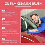 Automotive Oil Film Cleaning Brush with Sprayer，Reusable Glass Oil Film Remover for Car Windows & Windshields，Antifog & Rainproof Glass Cleaning Board 4 FL OZ