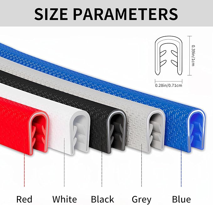 Car Door Edge Guards, 16Ft Rubber Seal Car Door Edge Trim, U Shape Door Edge Protector Guard, Aluminum Weather Proofing Automotive Door Edge Molding Protection for Most Car (White, 16Ft)