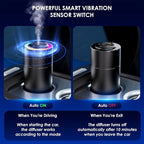 Smart Car Air Freshener Diffuser - 160ml Lasts Up to 6 Months, Spill-Proof Motion Auto On/Off, 3 Adjustable Mist Modes, Star Lights & Sound-Sync RGB - Car Accessories Gifts for Men (Cologne)