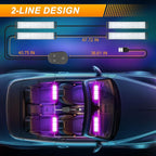 LED Lights for Car Interior 2-Line Inside Cool Accessories Decorations with App and Control Box, Color Changing Footwell Lighting for Cars, Truck, USB DC 5V