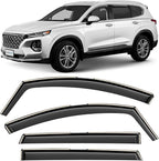 in-Channel Incredibly Durable Rain Guards for Hyundai Santa Fe 2019-2023, Original Window Deflectors, Vent Window Visors, Vent Deflector, 4 pcs. - 619481