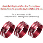 Audio Air Conditioning Button Cover Decoration Twist Switch Ring Trim for Jeep Wrangler JK JKU Patriot 2011-2018, Compass 11-16, Liberty 08-12, Dodge Challenger 08-14 Interior Accessories (Red 3PCS)