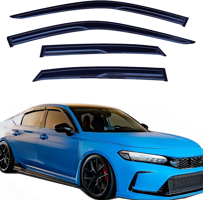 Tape On Window Visors Rain Guards Compatible with 2022-2025 Honda Civic Hatchback,Side Vent Visor Window Deflector Shade for Civic Hatchback LX Sport Touring EX-L 22-24,Truck Accessories-4pcs