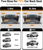 Dog Seat Cover for Backseat, [Ultimate Safe, Comfortable and Large Space] Waterproof 600D Heavy Duty Dog Car Hammock, Release Passenger Seats, Fits Sedan/SUV/Truck, Large Dog Friendly, L