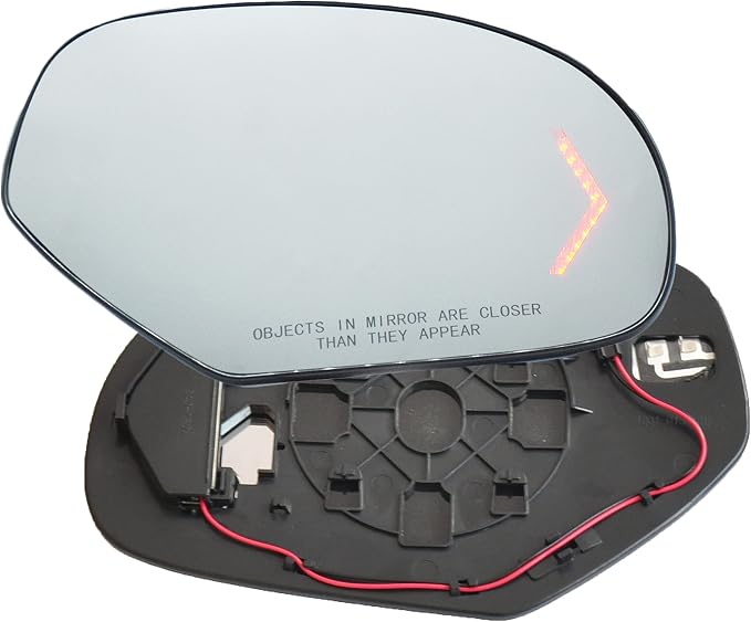 Passenger Right Side Mirror Glass Replacement Power Heated Arrow Turn Signal for 2009-2014 Chevy Silverado Suburban Tahoe Avalanche GMC Sierra Yukon Cadillac Escalade