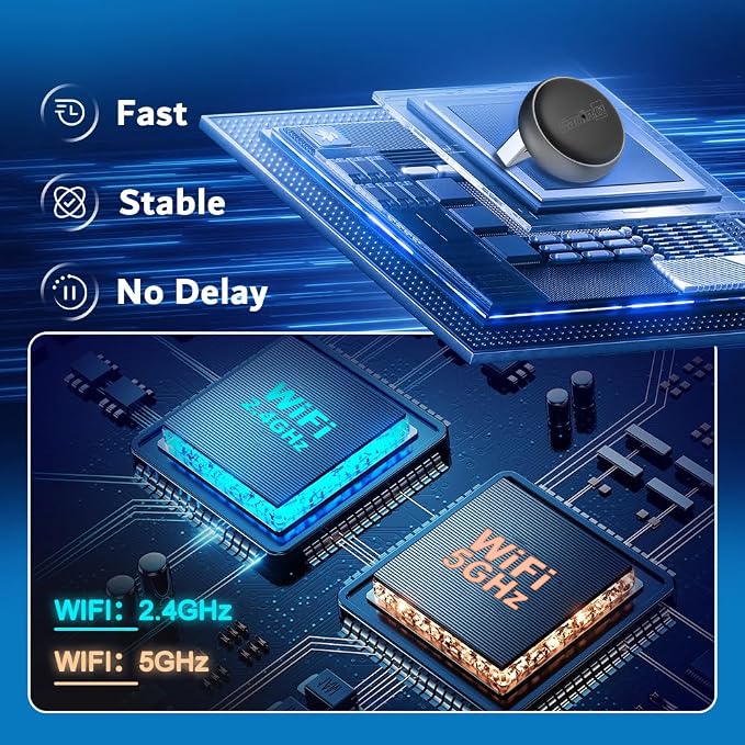 Wireless CarPlay & Android Auto Adapter - Mini Ultra 3 Convert OEM Wired to Wireless Dongle for iPhone & Android 11+, USB-A/Type-C Plug & Play, Fast Connection, Online Upgrade