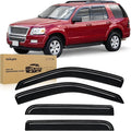 Tape-On Rain Guards for Ford Explorer 2002 2003 2004 2005 2006 2007 2008 2009 2010, Window Visors Vent Wind Deflectors-4PCS