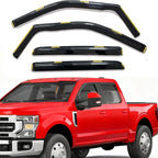in-Channel Window Visor Window Vent Deflectors Rain Guards for 2015-2020 Ford F-150 Crew & Supercrew Cab, 2017-2022 F-250 F-350 F-450 F-550 Super Duty cab, 4-Piece Set with Metal Clips