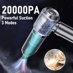 Car Vacuum Portable Cordless 20000PA High Power 4-in-1 Compressed Air Duster & Air Blower & Pump Hand Held Vacuum with Brushless Motor for Car, Home, Office,Camping Ideal Gifts for Men & Women
