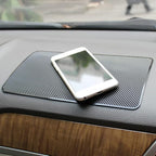 Car Dashboard Anti-Slip Rubber Pad, 10.6"x 5.9" Universal Non-Slip Car Magic Dashboard Sticky Adhesive Mat for Phones Sunglasses Keys Electronic Devices and More Use (Black/Grid)