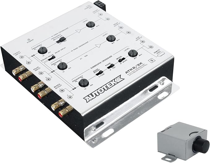 ATK2 3X Active Crossover Processor (Silver) – 8.5 Volts, 2-Way and 3-Way, Remote Bass Control Included, Built-In Crossovers, Level Adjust
