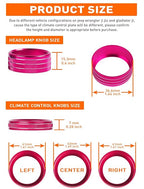 Climate Control Panel Knob Trim Kit & Light Control Switch Cover, Air Conditioner Knob Aluminum Alloy Ring for 2018-2024 Jeep Wrangler JL JLU & Gladiator JT, Interior Accessories, Pink