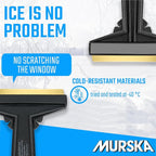 Car Ice Scraper Brass Blade - fast, easy & efficient - [ 2 Pack ] Brass Ice Scraper for Car - Ice Scrapers for Car Windshield Ice Scraper - Original Murska from Europe - for Winter - A054-2 Black Gray