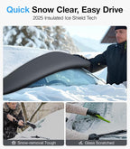 2025 Upgrade All-Season Car Windshield Cover - 600D Heavy-Duty Magnetic Cover for Snow/Sun/Dust/Rain, Fits Sedans & Small to Mid-Size SUVs, Year-Round Car Shield Outdoor Accessories