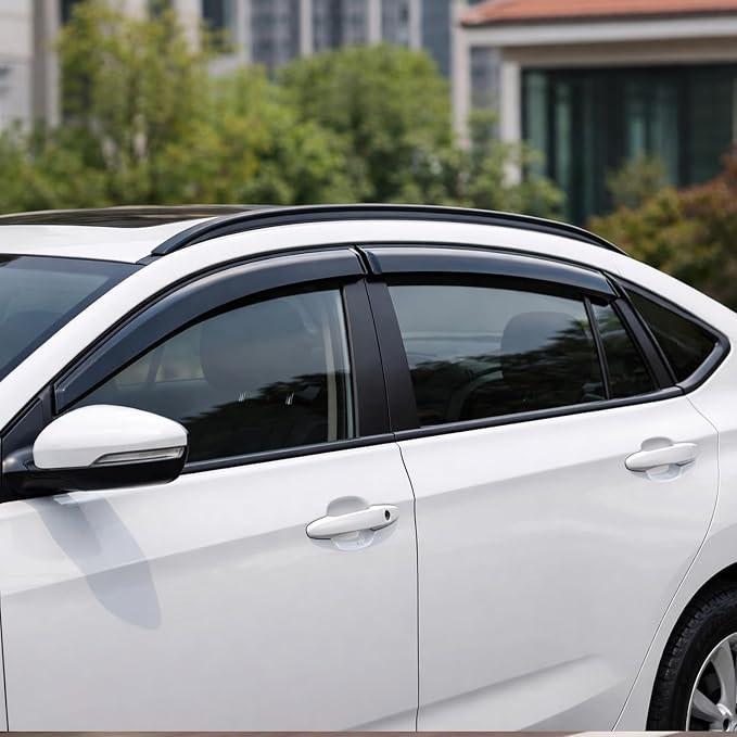 Window Rain Guards for Ford Escape 2020 2021 2022 2023 2024 2025 2026 (Not for Active), Tape-On Window Visors Outside Mount Vent Visors Window Deflectors Smoke Tint, 4PCS