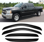 Window Rain Guards for 2007-2013 Chevy Silverado/GMC Sierra 1500/Avalanche, 07-14 Silverado/Sierra 2500HD 3500 HD/Suburban/Yukon XL Window Visors Vent Guard Shade Deflector Crew Cab