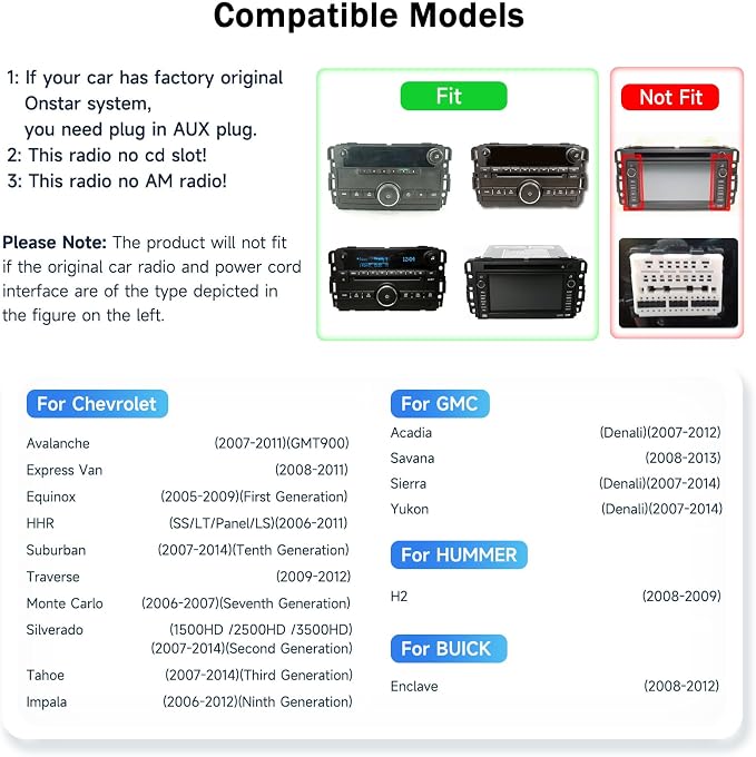 4+64GB Car Radio for Chevrolet Chevy Silverado Impala Tahoe GMC Sierra Yukon,Android 15 Wireless CarPlay/Android Auto BT Touch Screen, 7 Inches IPS Car Stereo for Chevy Silverado 07-14 Backup Camera