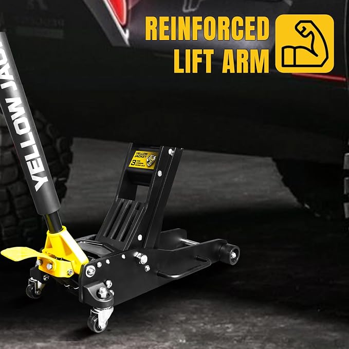 Floor Jack 3 Ton Full Aluminum Ultra Lightweight Low Profile Hydraulic Racing Car Jack with Dual Pumps Quick Lift and Foot Pedal for Auto Repair, 6600 lbs Capacity