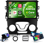 Android 15 Car Stereo Radio for Ford Fusion 2013-2019 for Ford Mondeo, 2G+64G Wireless Carplay Android Auto GPS Navigation WiFi 9 Inch Touch Screen Bluetooth FM/RDS +Backup Camera