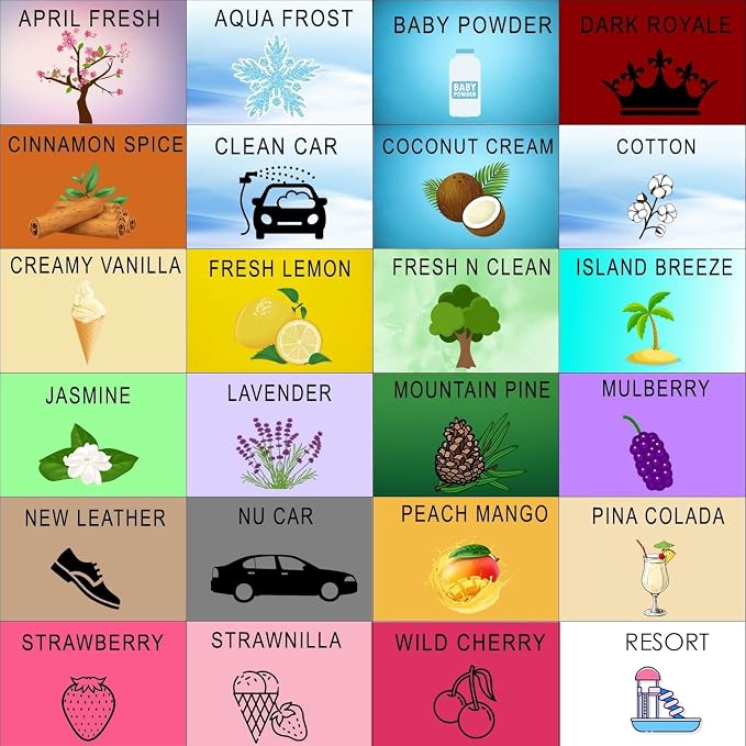 Wonder Wafers Air Freshener Wafers Variety Pack of 24 - Individually Wrapped Car Air Fresheners - 24 Scents Car Fresheners (24 Pack 24 Scents)