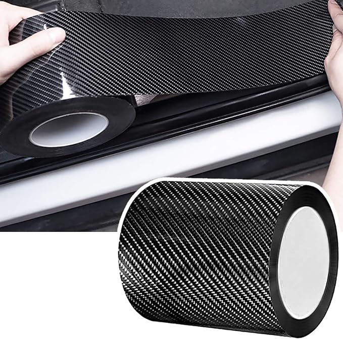 Car Door Edge Guards Door Sill Protector 5D Carbon Fiber Car Wrap Film Vinyl Automotive Wrap Film Car Door Sill Protection Film Anti-Collision Fits for Most Car (4In x 49Ft)