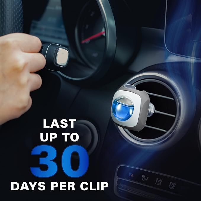 Ocean Scent Car Air Freshener Vent Clip 6 Ct, Long Lasting | Up to 180 days, Natural Essential Oil Car Fragrance for Women and Men, Car Odor Eliminator - 4ml Each
