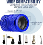 Tire Valve Stem Caps for Car Tires Air Caps Cover 8 Pack Corrosion Resistant Premium Alloy Leak-Proof Universal for SUV Truck Motorcycle Bike Blue