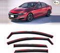 in-Channel Rain Guards for 2016-2025 Chevrolet (Chevy) Malibu, Window Visor Shields Vent Deflector Shade Wind Dark Smoke 2017 2018 2019 2020 2021 2022 2023 2024, Tape-On Outside-Mount, 4PCS