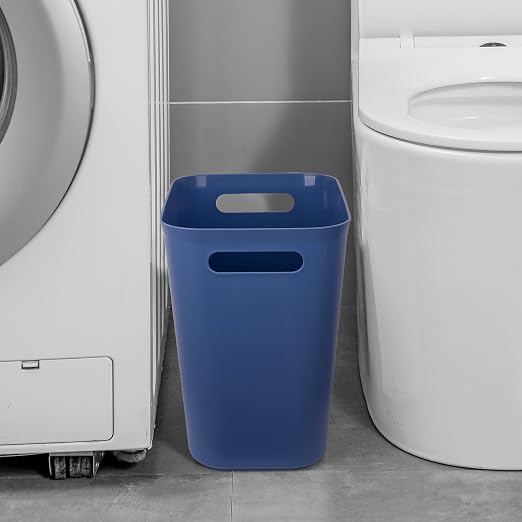 Plastic Small Bathroom Trash Can Wastebasket, 3.5 Gallon, Blue | Compact Sturdy Garbage Can for Bathroom, Laundry Room, Kitchen, Office, Kids Room, Dorm, Durable, Easy to Clean