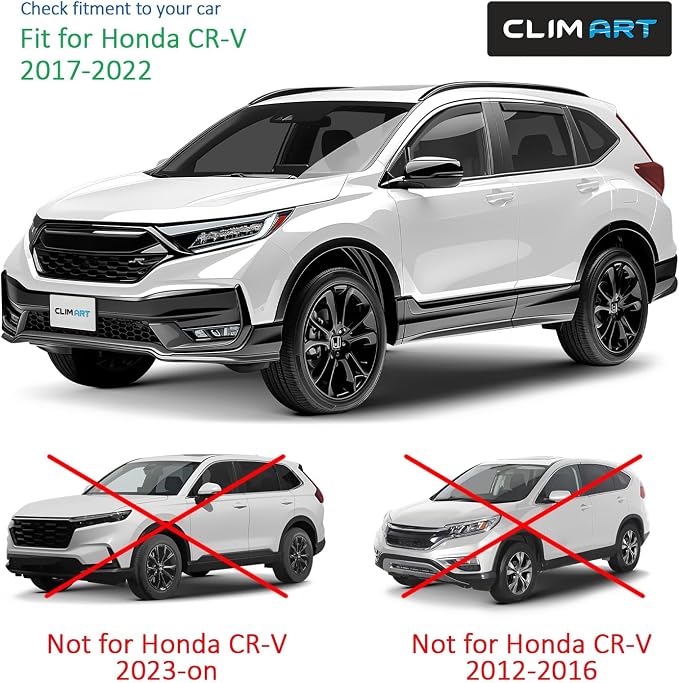 in-Channel Incredibly Durable Rain Guards for Honda CR-V (CRV) 2017-2022, Original Window Deflectors, Vent Deflector, Vent Window Visors, Dark Smoke Car Accessories, 4 pcs - 617450