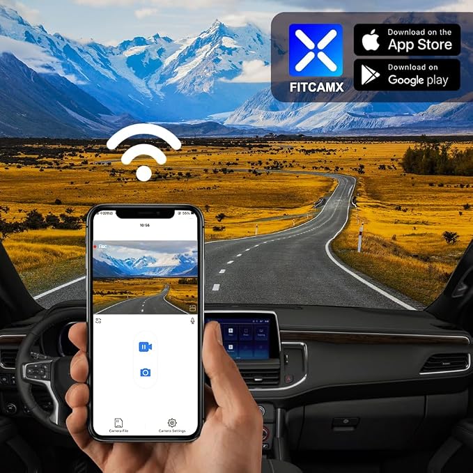 Dual 2160P+1080P Dash Cam Adapts for Chevy Tahoe 2021-2026 (HD2-6275, NO Sensor Cover) LS LT RST Premier High Country, OEM Factory Look, Dual Loop Recording, WiFi & APP, G-Sensor, 128GB Card