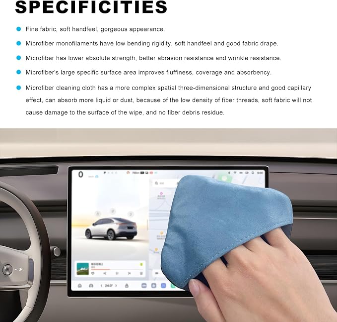 Car Screen Cleaner, Microfiber Auto Screen Cleaning Pad, Foldable Touch Screen Cleaner Cloth for Vehicle Dashboard LCD Display, Car Cleaning Kits