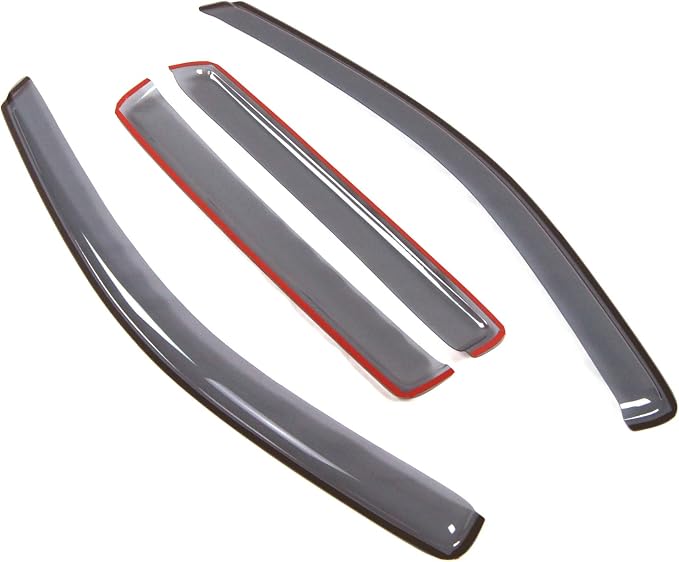 Car Window Rain Guard | Outside Mount Visors Auto Side Window Deflectors | Windows Visor Rain Shields Compatible with 2007-2010 Jeep Compass | 4 Pcs Set, LGWV2-268, Light Tinted