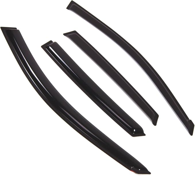WD2-840 Dark Smoke 4 Pcs Set Window Visor (Outside Mount) Deflector Rain Guard Compatible with 2008-2011 Subaru Impreza Sedan
